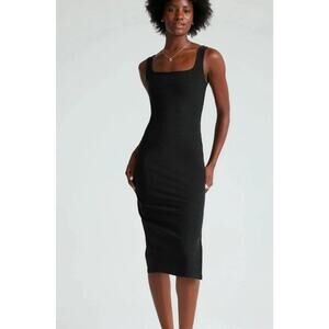 Beyond Yoga Spacedye Icon Midi Dress Darkest Night Gray Black Sz Medium Bra Top